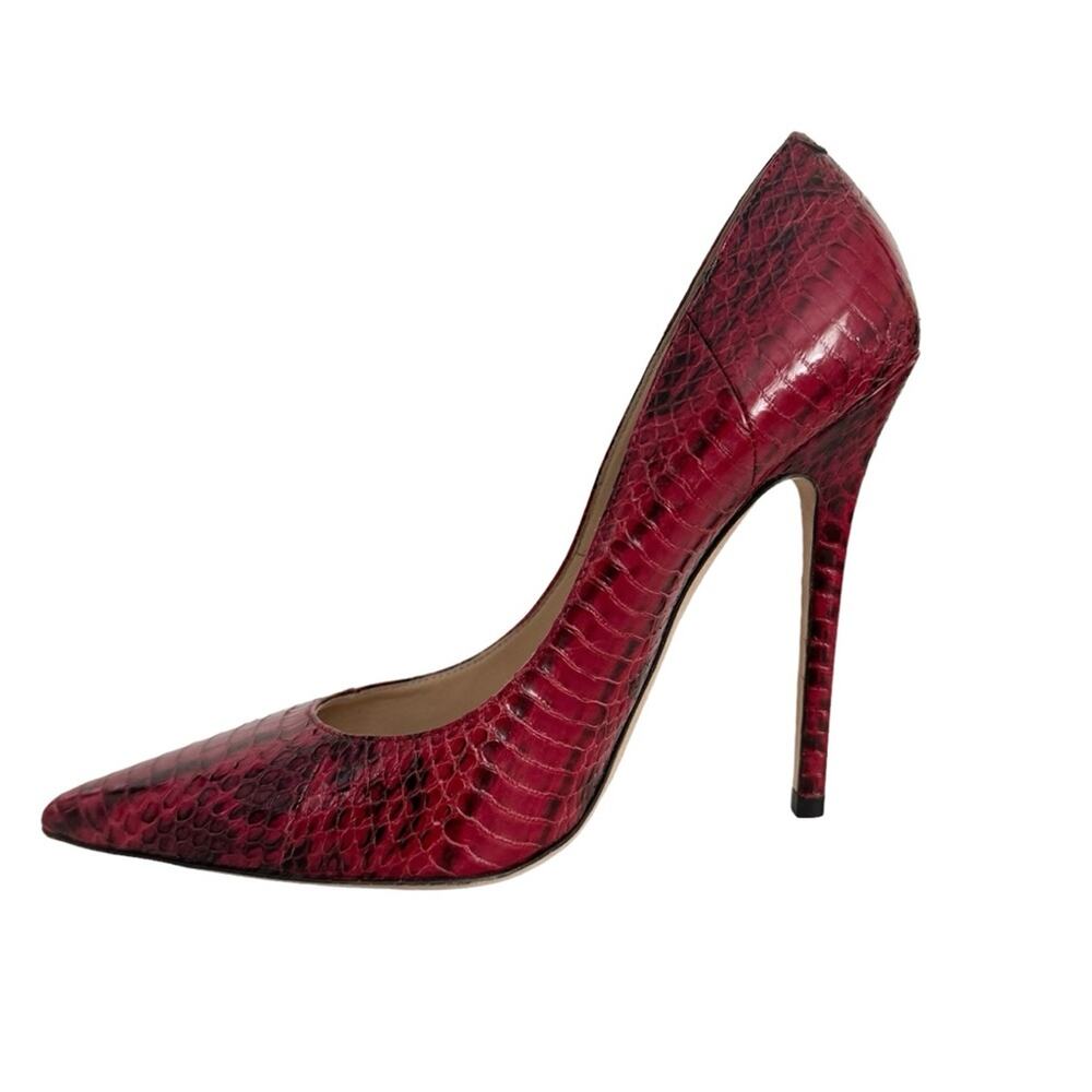 Jimmy Choo Red Python Anouk Pumps 120mm Heel  size 37.5